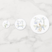 Blue Peter the Rabbit Monogram Crest Baby shower Confetti (Voorkanten)