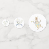 Blue Peter the Rabbit Monogram Crest Baby shower Confetti (Achterkanten)