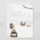 Blue Petting Zoo Verjaardagsfeestuitnodiging Kaart (Achterkant)