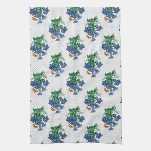 Blue Petunia Theedoek (Verticaal)