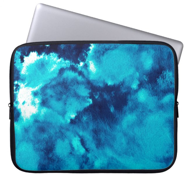 Blue Phantom Mode Patronen Dirty Plash Watercol Laptop Sleeve (Voorkant)