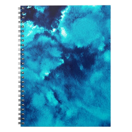 Blue Phantom Mode Patronen Dirty Plash Watercol Notitieboek (Voorkant)