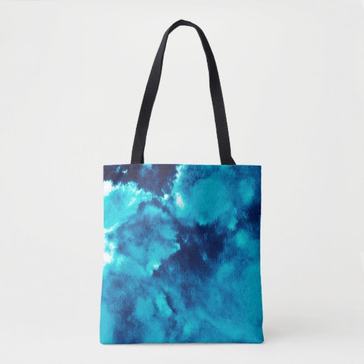 Blue Phantom Mode Patronen Dirty Plash Watercol Tote Bag (Voorkant)