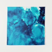 Blue Phantom Mode Patronen Dirty Plash Watercol Wandkleed (Voorkant (horizontaal))