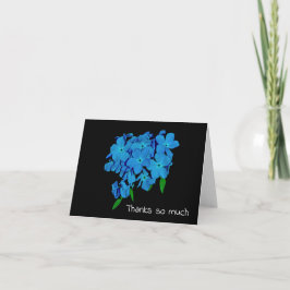 Blue Phlox op zwart Dank u Kaart
