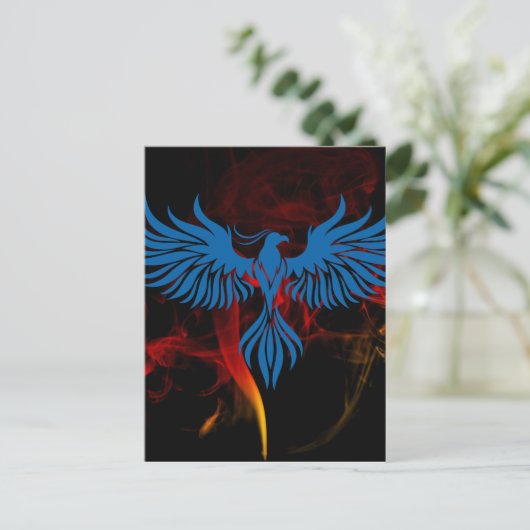 Blue Phoenix Briefkaart (Staand voorkant)