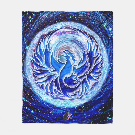 Blue Phoenix Fleece Blanket (Voorkant)
