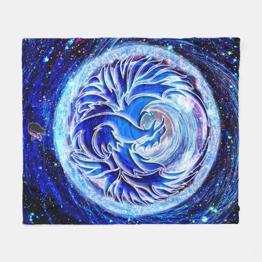 Blue Phoenix Fleece Blanket Deken (Voorkant (Horizontaal))