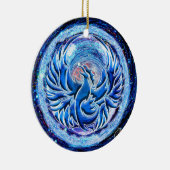 Blue Phoenix Keramisch Ornament (Rechts)