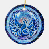 Blue Phoenix Keramisch Ornament (Voorkant)