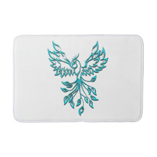 Blue Phoenix stijgt op wit Badmat