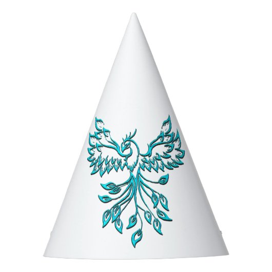 Blue Phoenix stijgt op wit Feesthoedjes (Voorkant)