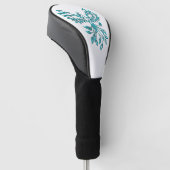 Blue Phoenix stijgt op wit Golfheadcover (Schuin)