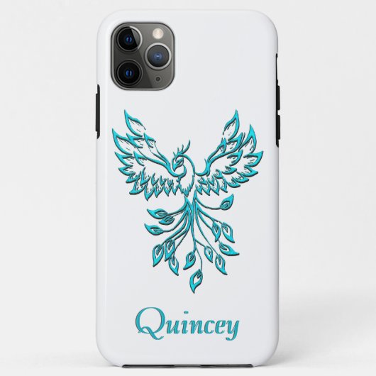 Blue Phoenix stijgt op wit persoonlijk Case-Mate iPhone Case (Achterkant)