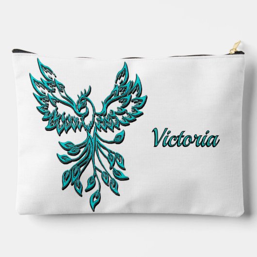 Blue Phoenix stijgt op wit persoonlijk Etui (Achterkant)