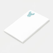 Blue Phoenix stijgt op wit Post-it® Notes (Schuin)