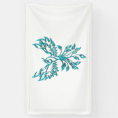 Blue Phoenix stijgt op wit Spandoek (Verticaal)