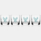 Blue Phoenix stijgt op wit Whisky Glas (Voorkant)