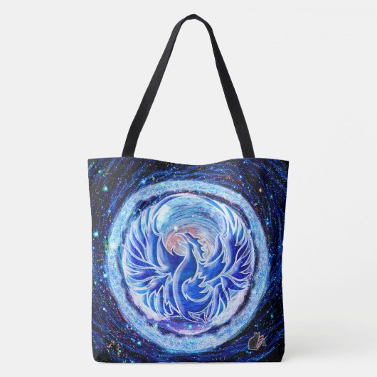 Blue Phoenix Tote Bag (Achterkant)