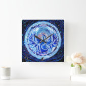 Blue Phoenix Vierkante Klok (Huis)