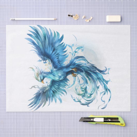 Blue Phoenix vogelmythologie Tissuepapier (Craft)