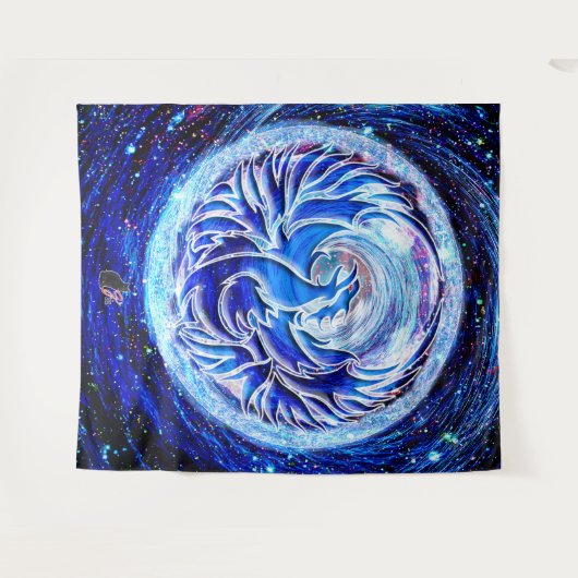 Blue Phoenix Wandkleed (Voorkant (horizontaal))