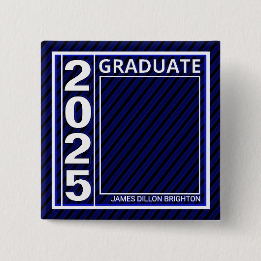 Blue Photo Afstuderen Button (Voorkant)