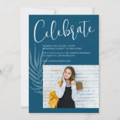 Blue Photo Afstuderen Kaart (Voorkant)