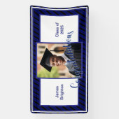 Blue Photo Afstuderen Spandoek (Verticaal)