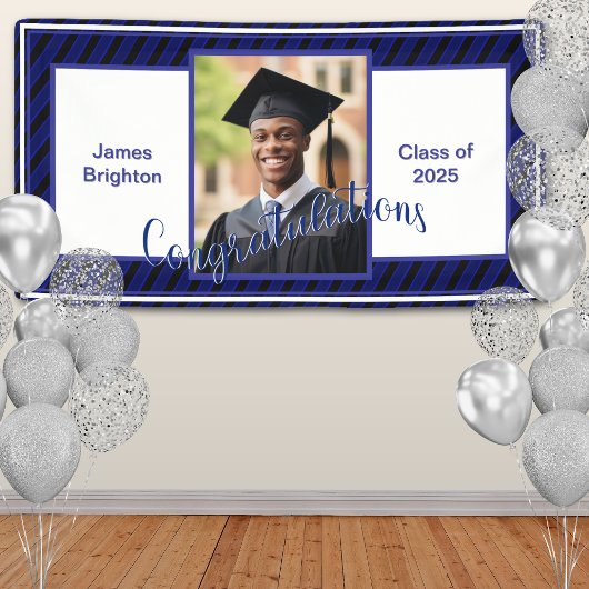 Blue Photo Afstuderen Spandoek