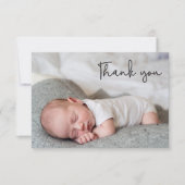 Blue Photo Baby Boy Shower Stijlvol Dank je Bedankkaart (Voorkant)