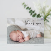 Blue Photo Baby Boy Shower Stijlvol Dank je Bedankkaart (Staand voorkant)