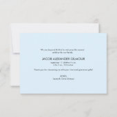 Blue Photo Baby Boy Shower Stijlvol Dank je Bedankkaart (Achterkant)