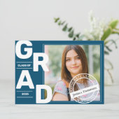 Blue Photo Class van het Afstuderen 2025 Kaart (Staand voorkant)