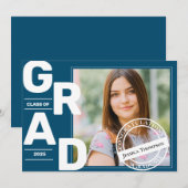 Blue Photo Class van het Afstuderen 2025 Kaart (Voorkant / Achterkant)