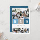 Blue Photo Collage Rustic Typography Vaderdag Kaart (Voorkant / Achterkant in situ)