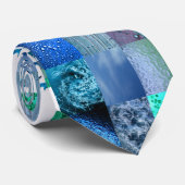 Blue Photo Collage Stropdas (Opgerold)