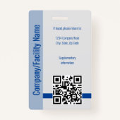 Blue Photo Company Security QR Code Employee ID Badge (Achterkant)