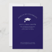 Blue Photo Graduation Party Invitation Kaart (Achterkant)