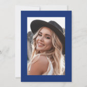 Blue Photo Graduation Party Kaart (Achterkant)