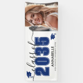 Blue Photo Graduation Party Spandoek (Verticaal)