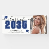 Blue Photo Graduation Party Spandoek (Horizontaal)