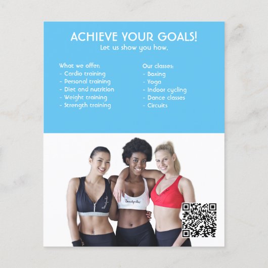 Blue Photo gym Personal trainer fiter Flyer (Achterkant)