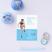 Blue Photo gym Personal trainer fiter Flyer (Enkel)