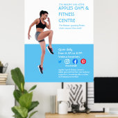 Blue Photo gym Personal trainer fiter Flyer Poster (Thuiskantoor)