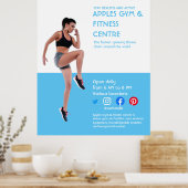 Blue Photo gym Personal trainer fiter Flyer Poster (Keuken)