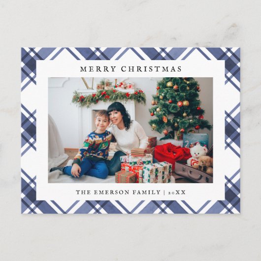 Blue Photo Holiday Briefkaart (Voorkant)