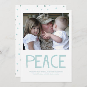 Blue Photo Holiday Card (Vette Typografie) Kaart