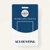 Blue Photo Logo Personeelsnaam Badge (Voorkant)