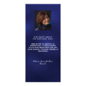 Blue photo meal options fun facts birthday menu (Achterkant)